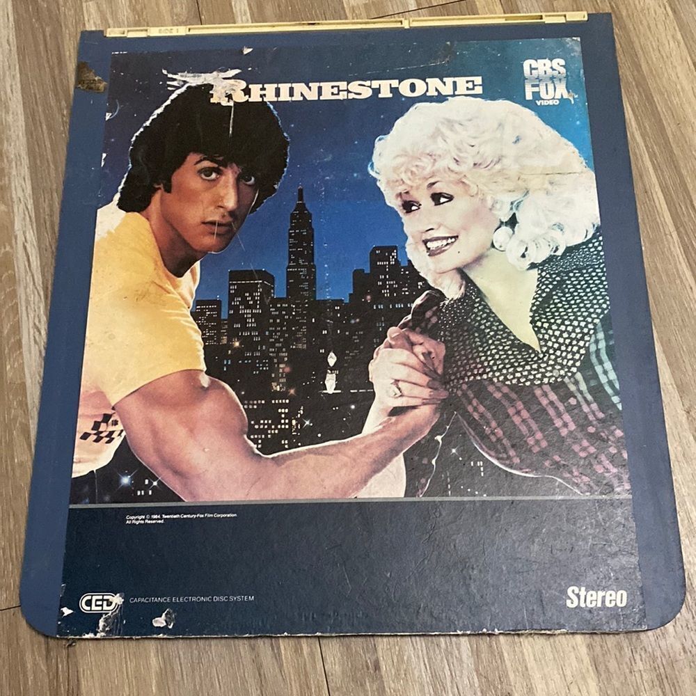 Rhinestone CED Laser Disk Dolly Parton  Sylvester Stallone 80s Not Tested RARE